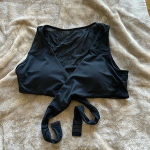 Women’s wrap bra with mesh back